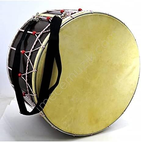 KD-50HP KONTRAPLAK DAVUL KIRMIZI BONCUKLU HAYVAN DERİLİ 50 CM