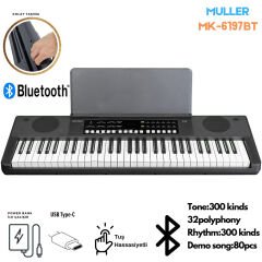 MÜLLER MK-6197BT 61 TUŞ ORG TUŞ HASSASİYETLİ (BLUETOOTH ÖZELLİKLİ)