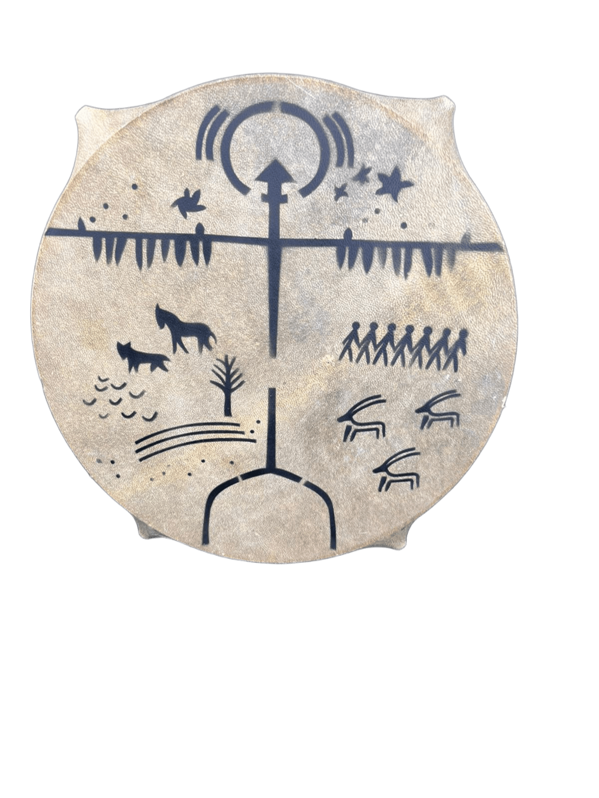 ŞAMAN DAVULU KALİTELİ BOYNUZLU ÖZEL MOTİFLİ TOKMAK VE KILIF HEDİYE