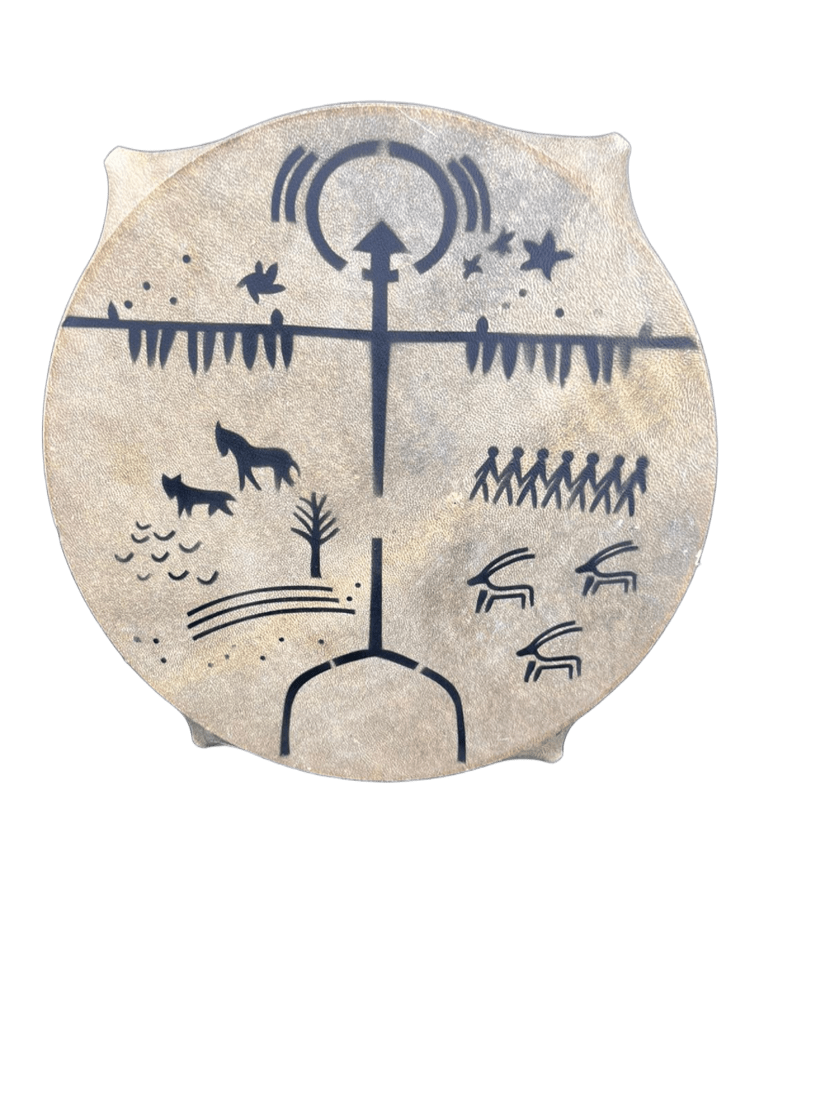 ŞAMAN DAVULU KALİTELİ BOYNUZLU ÖZEL MOTİFLİ TOKMAK VE KILIF HEDİYE