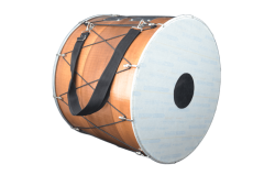 AHŞAP KASNAK METAL GERGİLİ DUPONT DERİ PROFESYONEL ASMA DAVUL 50X40 CM