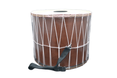 AHŞAP KASNAK İP GERGİLİ HAYVAN DERİ PROFESYONEL ASMA DAVUL 50X38 CM