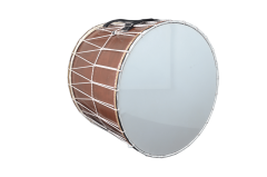 AHŞAP KASNAK İP GERGİLİ HAYVAN DERİ PROFESYONEL ASMA DAVUL 50X38 CM