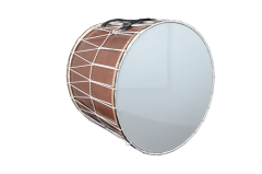 AHŞAP KASNAK İP GERGİLİ HAYVAN DERİ PROFESYONEL ASMA DAVUL 50X38 CM