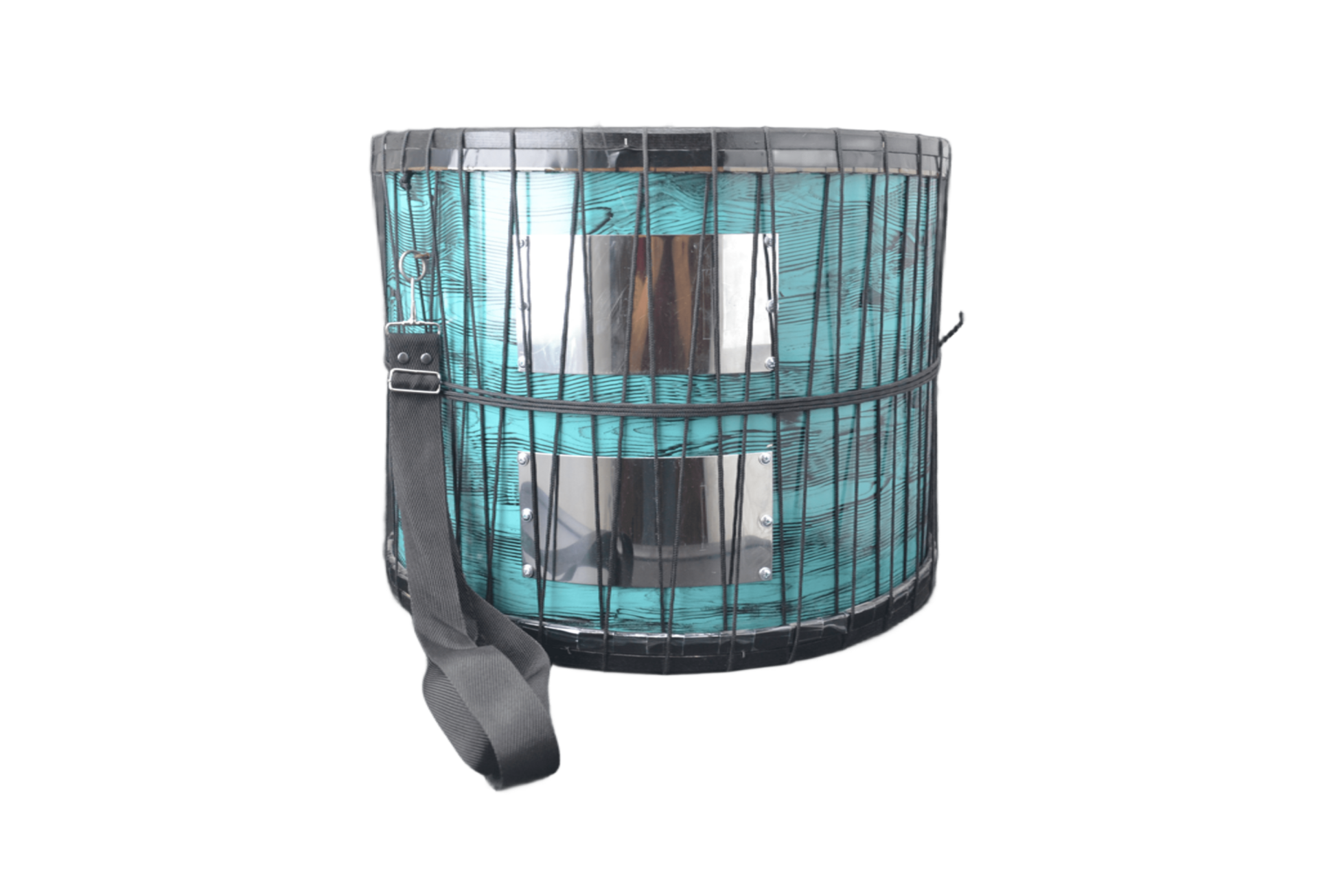 AHŞAP KASNAK RENKLİ İPLİ ASMA DAVUL PROFESYONEL 50X40 CM