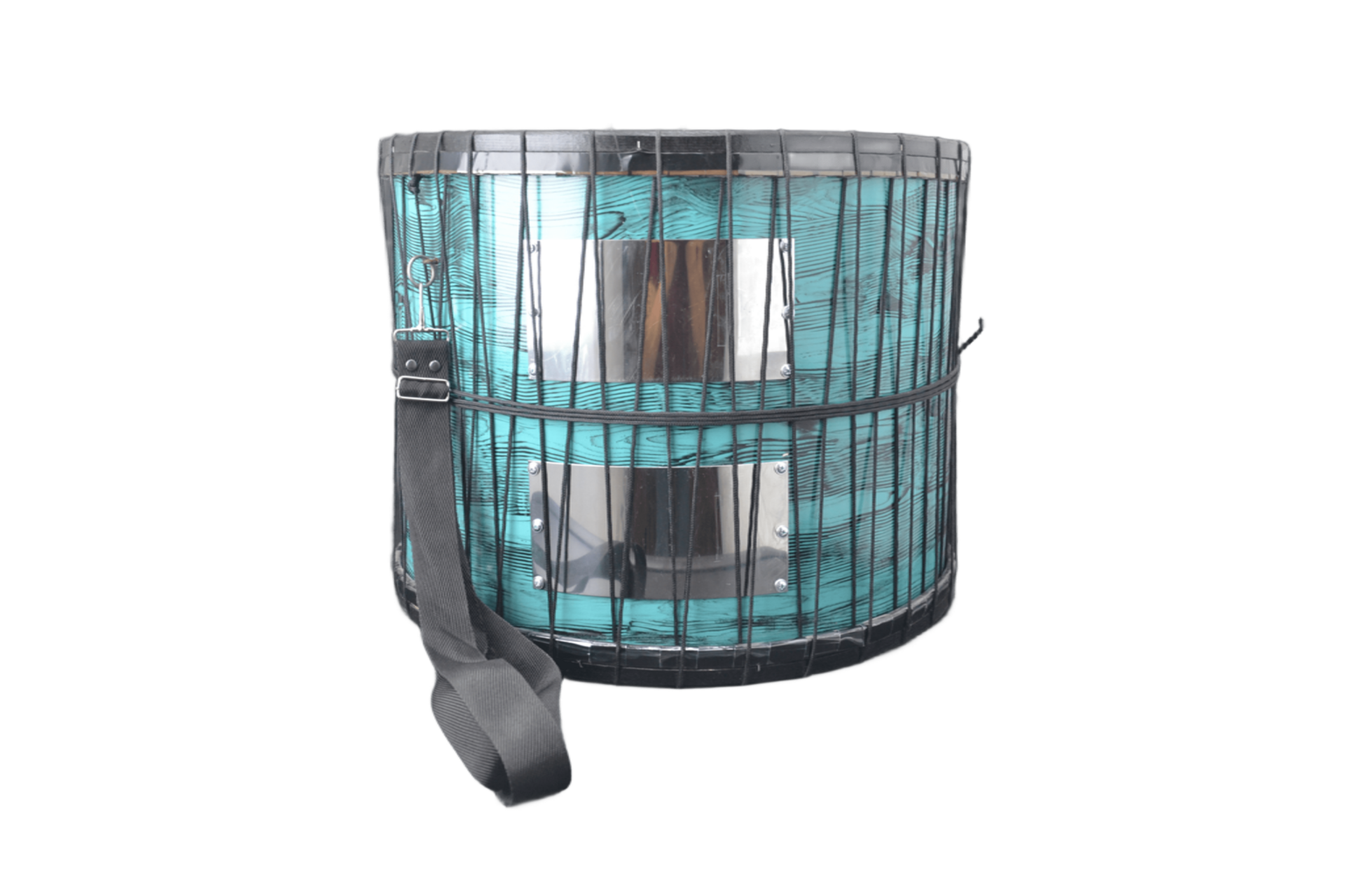 AHŞAP KASNAK RENKLİ İPLİ ASMA DAVUL PROFESYONEL 50X40 CM