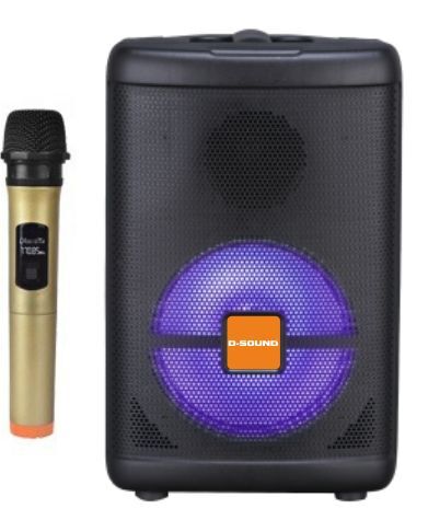 D-SOUND DS-08 ŞARZLI TELSİZLİ 8''TAŞINABİLİR SES SİSTEMİ KABLOSUZ MİKROFON