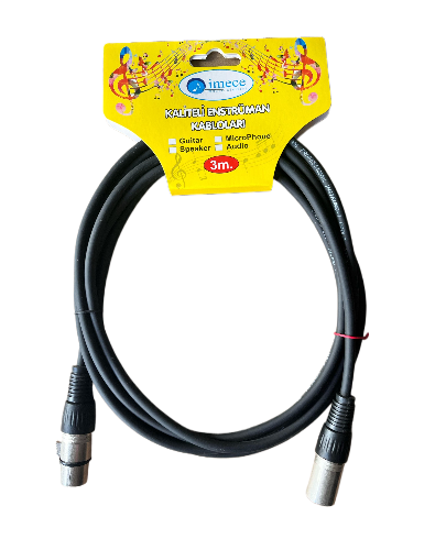 İMECE MMC3 BK MİKROFON KABLOSU CANON 3 METRE SİYAH