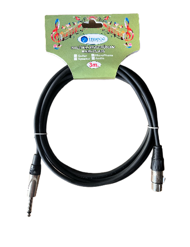 İMECE MMC3XP BK MİKROFON KABLOSU ÇİVİ 3 METRE SİYAH